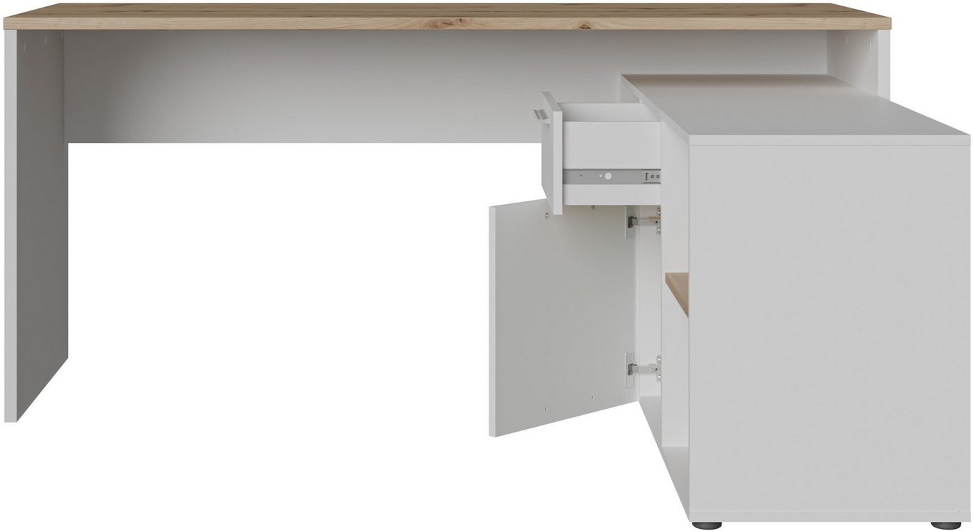 FORTE Eckschreibtisch Contra Costa, B/H/T 160/73,5/128 cm, Über-Eck-Lösung – Bild 5 von 5