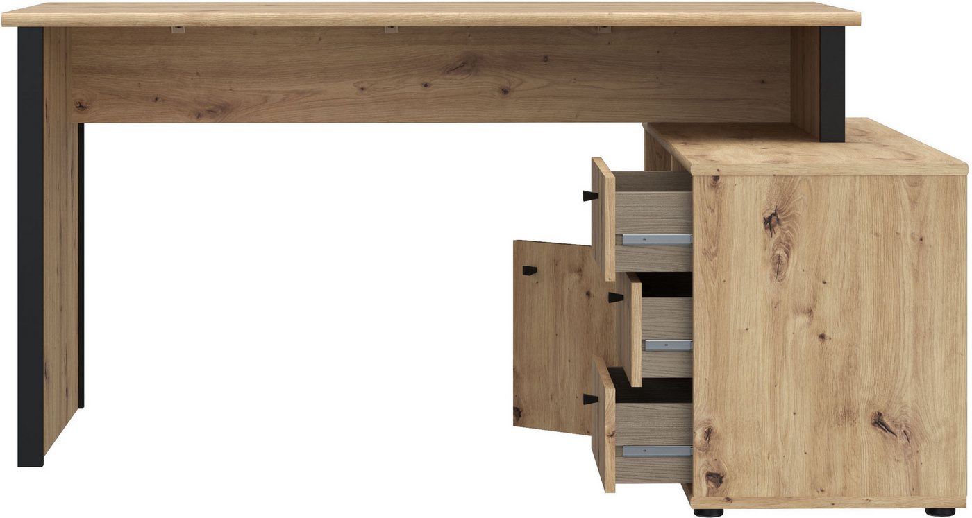 FORTE Eckschreibtisch Tempra, viel Stauraum, Breite 151 cm – Bild 3 von 5