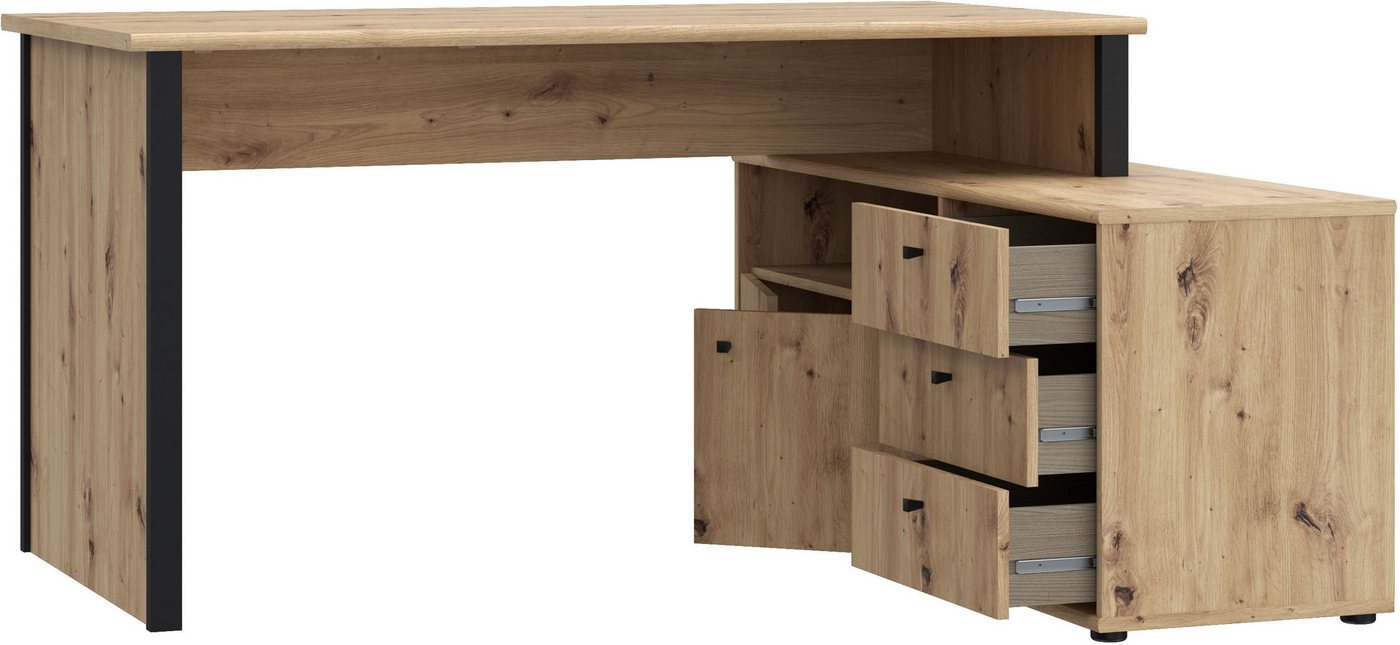 FORTE Eckschreibtisch Tempra, viel Stauraum, Breite 151 cm – Bild 4 von 5
