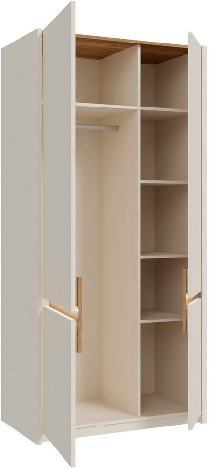 FORTE Garderobenschrank Oak Squere, Schrank, Stauraum, Kleiderstange inklusive (B/H/T ca. 95,3x197,9x52 cm) B/H/T 95,3/197,9/52cm 2türig – Bild 3 von 5