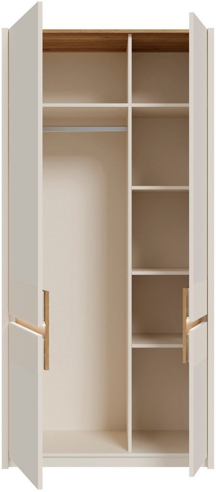 FORTE Garderobenschrank Oak Squere, Schrank, Stauraum, Kleiderstange inklusive (B/H/T ca. 95,3x197,9x52 cm) B/H/T 95,3/197,9/52cm 2türig – Bild 4 von 5