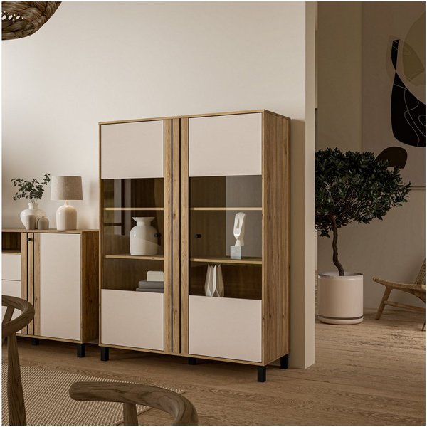FORTE Highboard Killarney, Highboardvitrine, Stauraum, Soft Close