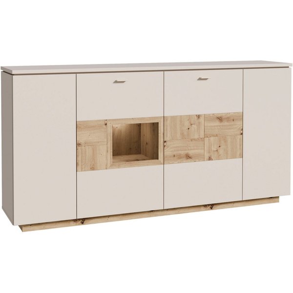 FORTE Highboard Louoto, Sideboard, Metallgriffe, Stauraum, Soft Close, Höhe 101,2cm
