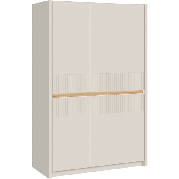 FORTE Highboard Oak Squere, Highboard inklusive Beleuchtung, Soft Close, B/H/T 95,3/146,7/41,5 cm 4türig