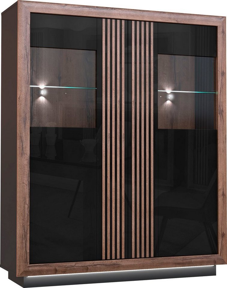 FORTE Highboard Savona, Höhe 161 cm, inkl. Sockelbeleuchtung – Bild 2 von 5