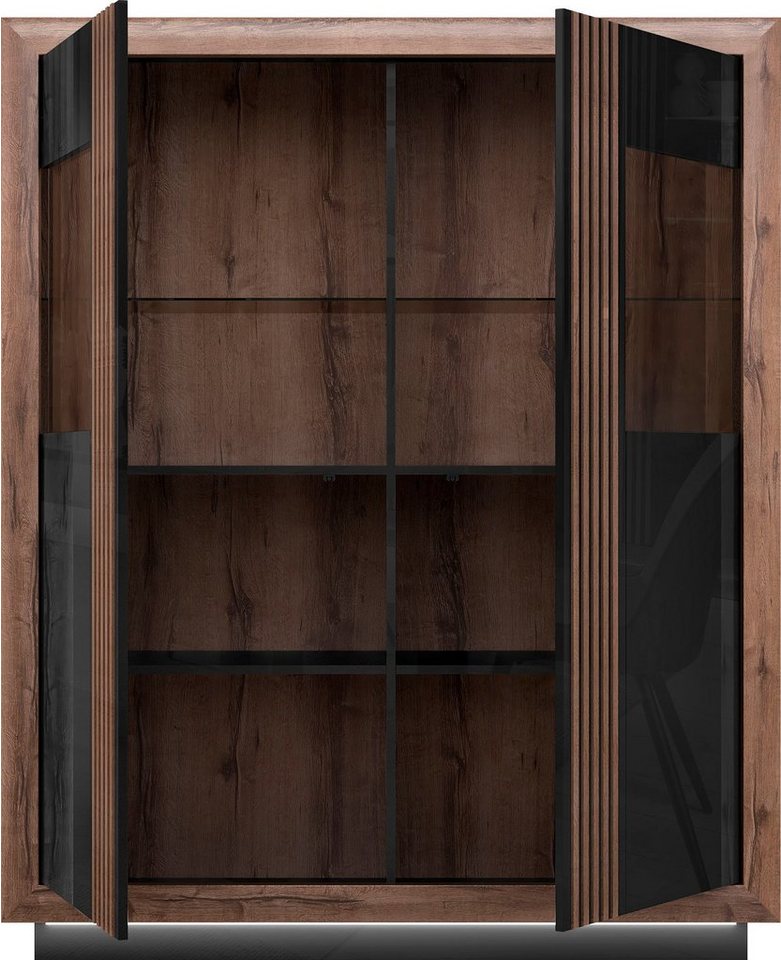 FORTE Highboard Savona, Höhe 161 cm, inkl. Sockelbeleuchtung – Bild 4 von 5