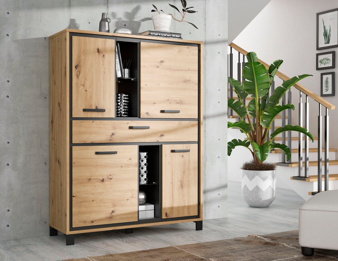 FORTE Highboard Trondheim, Höhe 161 cm – Bild 2 von 5