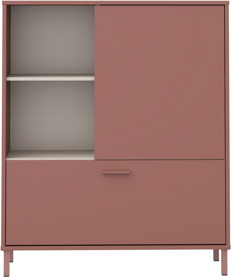 FORTE Hochkommode Milles Jugendzimmer, Trendiges Dekor, Vollauszug, B/H/T 105,9/124,8/41,5 – Bild 2 von 5