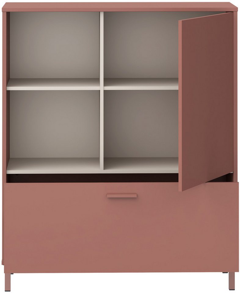 FORTE Hochkommode Milles Jugendzimmer, Trendiges Dekor, Vollauszug, B/H/T 105,9/124,8/41,5 – Bild 3 von 5