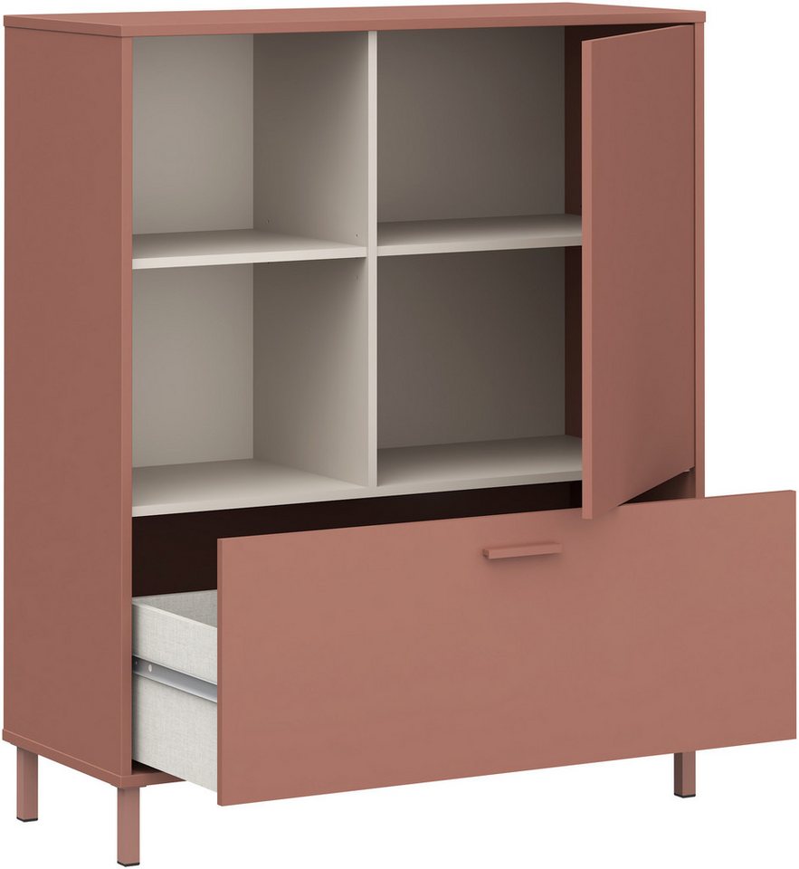 FORTE Hochkommode Milles Jugendzimmer, Trendiges Dekor, Vollauszug, B/H/T 105,9/124,8/41,5 – Bild 5 von 5