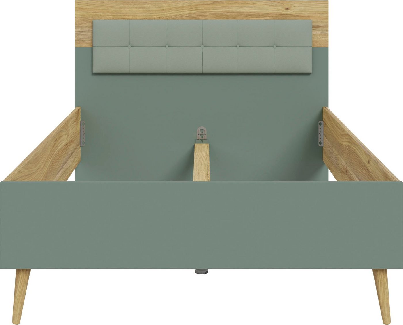FORTE Jugendbett Kinderbett, Belastbar bis 250KG, (Liegeflächen 140x200cm oder 120x200cm), mit gepolstertem Kopfteil – Bild 3 von 5