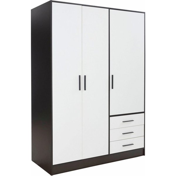 FORTE Kleiderschrank Jupiter, Made in Europe, mit Schubladen (Maße (B/H/T) ca : 145/200/60 cm) Stauraum, 2 Breiten, 4 Farben, Schubladen, variable Einlegeböden