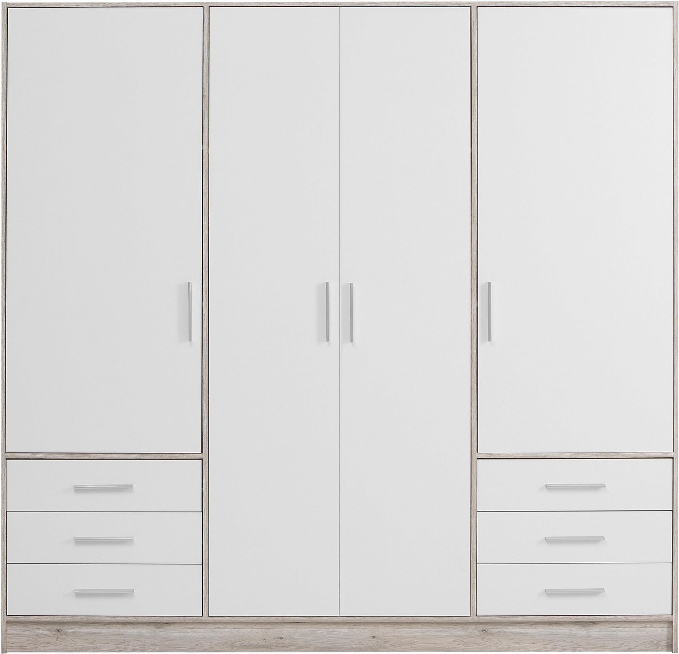 FORTE Kleiderschrank Jupiter, Made in Europe, mit 6 Schubladen, Stauraum (Maße B/H/T ca. 207/200 cm/60) Stauraum, 2 Breiten, 4 Farben, Schubladen, variable Einl – Bild 2 von 5