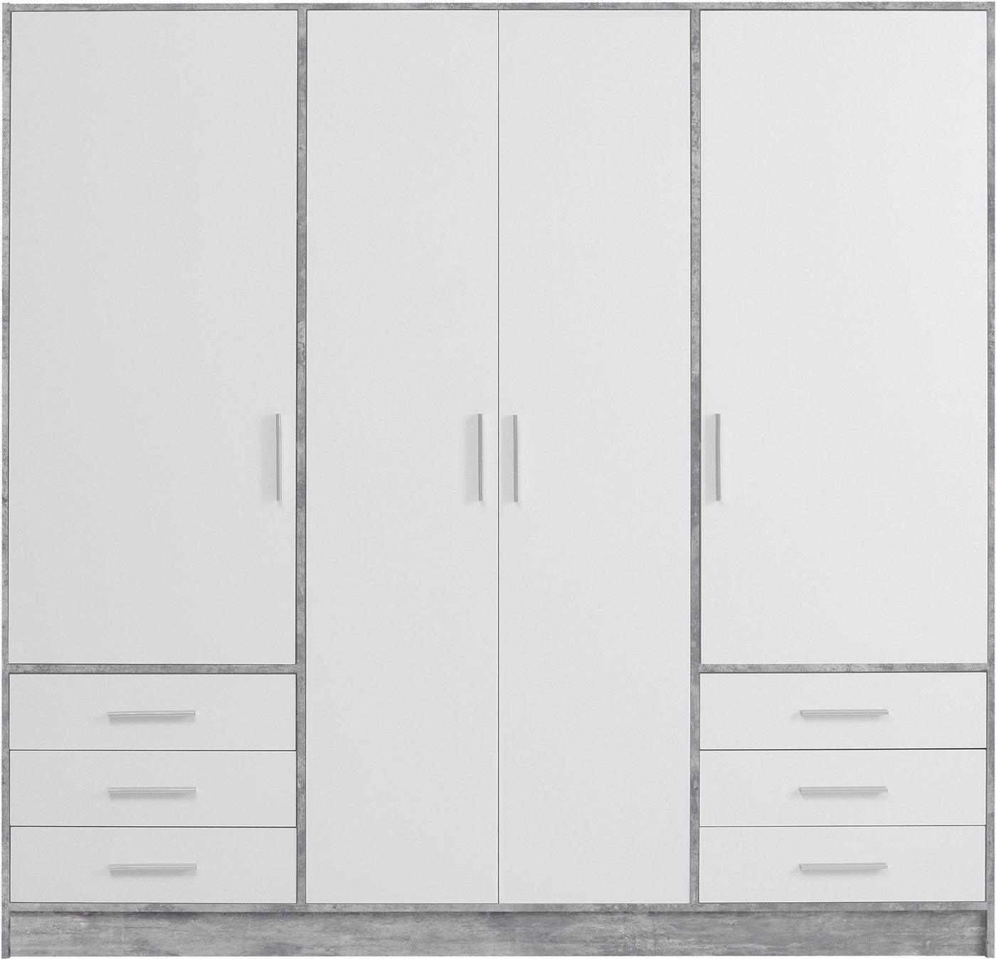 FORTE Kleiderschrank Jupiter, Made in Europe, mit 6 Schubladen, Stauraum (Maße B/H/T ca. 207/200 cm/60) Stauraum, 2 Breiten, 4 Farben, Schubladen, variable Einl – Bild 2 von 5