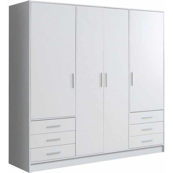 FORTE Kleiderschrank Jupiter, Made in Europe, mit 6 Schubladen, Stauraum (Maße B/H/T ca. 207/200 cm/60) Stauraum, 2 Breiten, 4 Farben, Schubladen, variable Einl