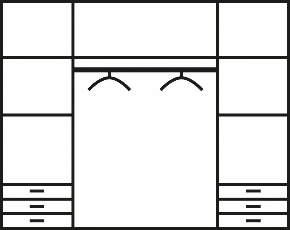 FORTE Kleiderschrank Jupiter, Made in Europe, mit 6 Schubladen, Stauraum (Maße B/H/T ca. 207/200 cm/60) Stauraum, 2 Breiten, 4 Farben, Schubladen, variable Einl – Bild 5 von 5
