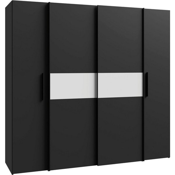 FORTE Kleiderschrank Kalixtus, Made in Europe (B/H/T ca. 200x190x60 cm, 2 Schiebetüren, 2 Drehtüren, 8 Einlegeböden) Kombination aus Dreh- und Schwebetüren, meh