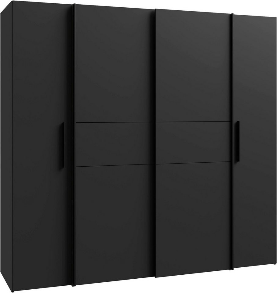 FORTE Kleiderschrank Kalixtus, Made in Europe (B/H/T ca. 200x190x60 cm, 2 Schiebetüren, 2 Drehtüren, 8 Einlegeböden) Kombination aus Dreh- und Schwebetüren, meh – Bild 5 von 5