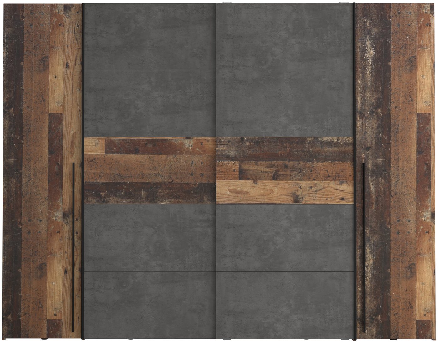 FORTE Kleiderschrank Narago, Kombischrank, Paneele wechselbar (B/H/T ca. 270/210/61cm) Kombination aus Schwebetüren mit seitlichen Drehtüren, Made in Europe – Bild 3 von 5