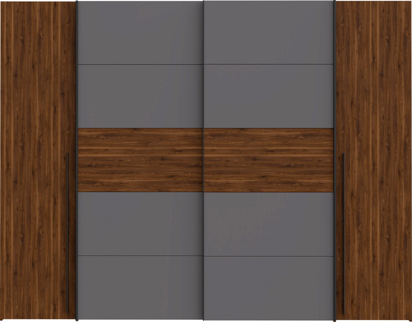 FORTE Kleiderschrank Narago, Kombischrank, Paneele wechselbar (B/H/T ca. 270/210/61cm) Kombination aus Schwebetüren mit seitlichen Drehtüren, Made in Europe – Bild 5 von 5