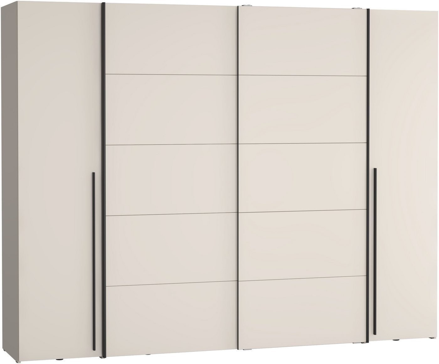 FORTE Kleiderschrank Narago, Kombischrank, modernes Design (B/H/T ca. 270/210/61cm, auch mit Premiumausstattung) Kombination aus Schwebetüren mit seitlichen Dre – Bild 2 von 5
