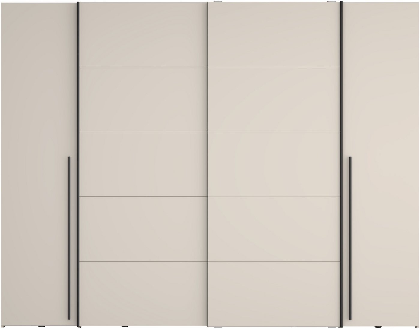 FORTE Kleiderschrank Narago, Kombischrank, modernes Design (B/H/T ca. 270/210/61cm, auch mit Premiumausstattung) Kombination aus Schwebetüren mit seitlichen Dre – Bild 4 von 5
