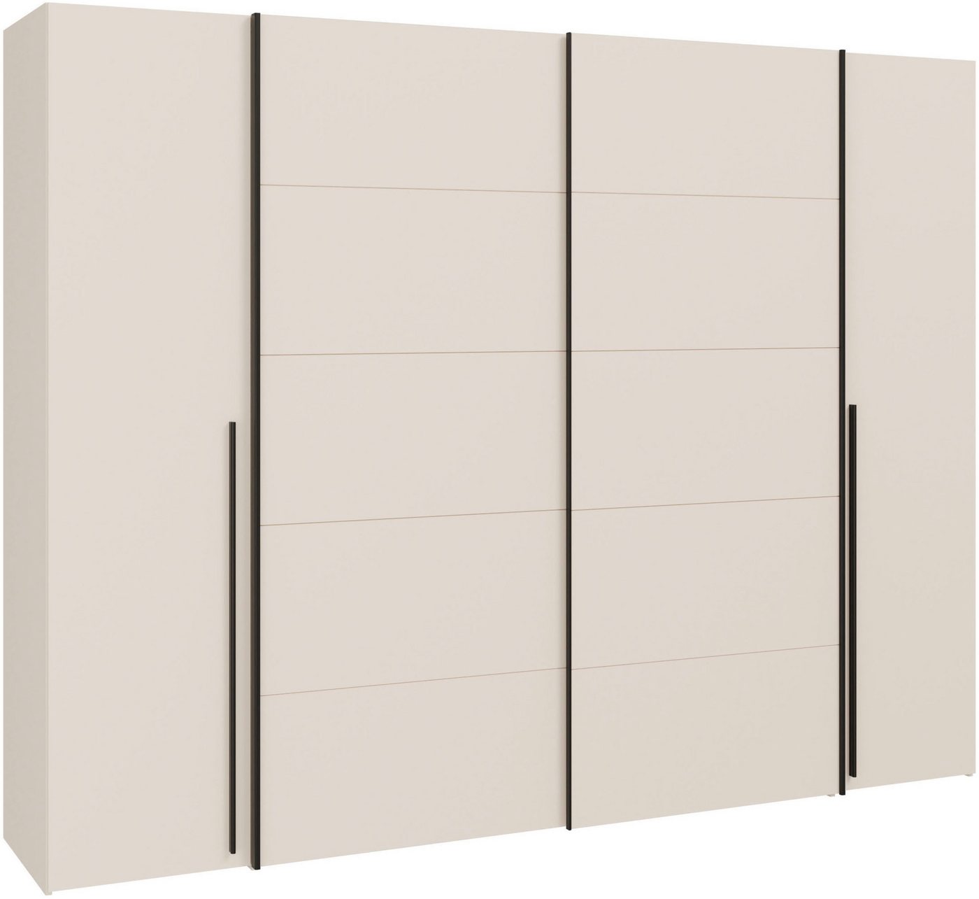 FORTE Kleiderschrank Narago, Kombischrank, modernes Design (B/H/T ca. 270/210/61cm, auch mit Premiumausstattung) Kombination aus Schwebetüren mit seitlichen Dre – Bild 2 von 5