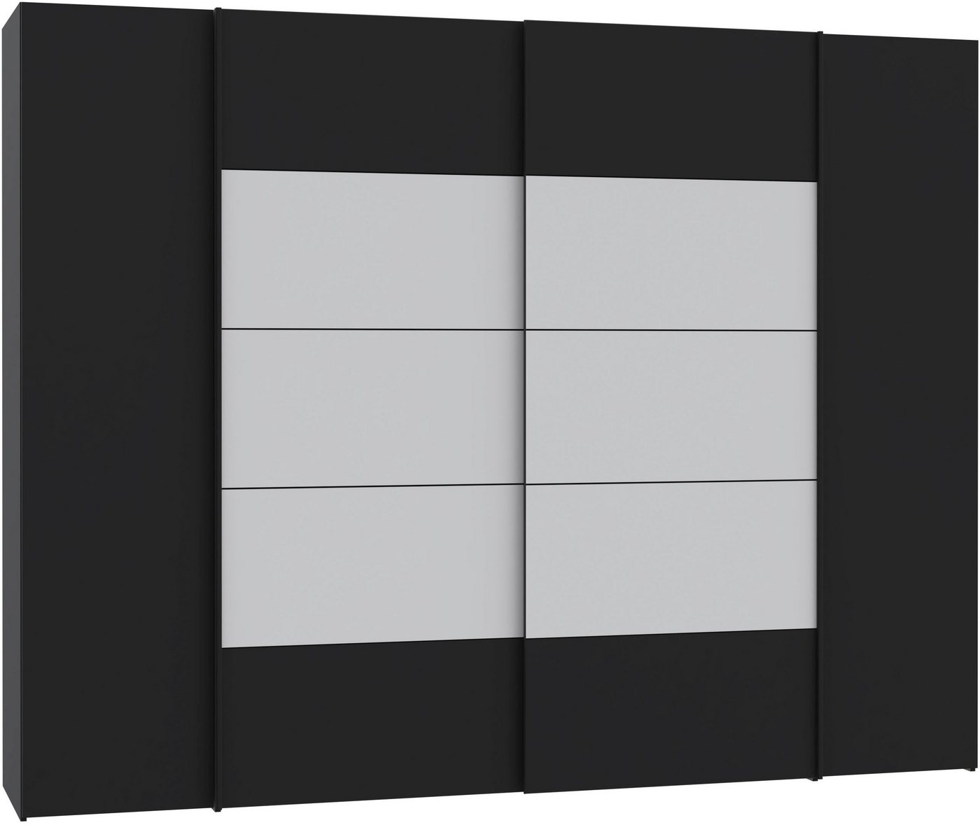 FORTE Kleiderschrank Narago, Kombischrank, modernes Design (B/H/T ca. 270/210/61cm, auch mit Premiumausstattung) gestalte die Schwebetüren einfarbig oder 2 farb – Bild 4 von 5