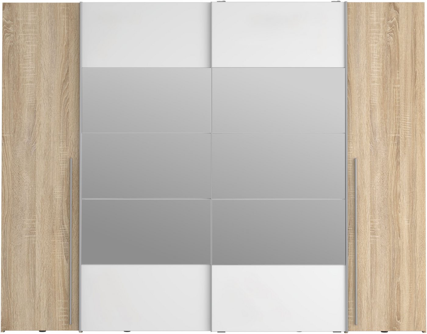 FORTE Kleiderschrank Narago, Kombischrank mit Spiegel (B/H/T ca. 270/210/61cm) Schwebetüren in Kombination mit Drehtüren, Made in Europe – Bild 3 von 5