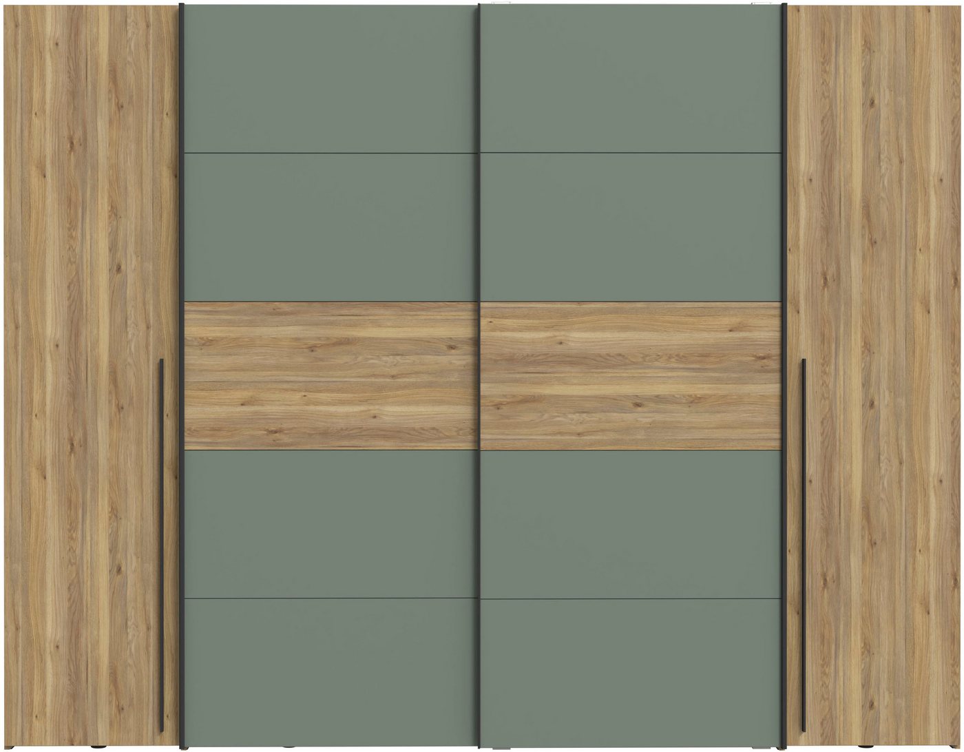 FORTE Kleiderschrank Narago, Kombischrank, Paneele wechselbar (B/H/T ca. 270/210/61cm) Kombination aus Schwebetüren mit seitlichen Drehtüren, Made in Europe – Bild 5 von 5