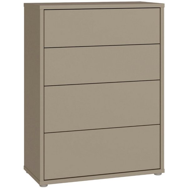 FORTE Kommode Alice Springs, Kommode 4 Schubkästen B/H/T 74,5/99,1/34,9 cm, Schubkästen mit Vollauszug, Grifflos, Push to open