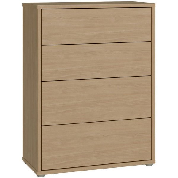 FORTE Kommode Alice Springs, Kommode 4 Schubkästen B/H/T 74,5/99,1/34,9 cm, Schubkästen mit Vollauszug, Grifflos, Push to open