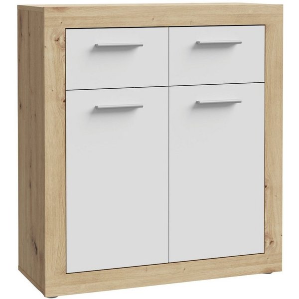 FORTE Kommode Baccio, Breite 83 cm, Höhe 92 cm mit 2 Schubkästen und 2 Türen