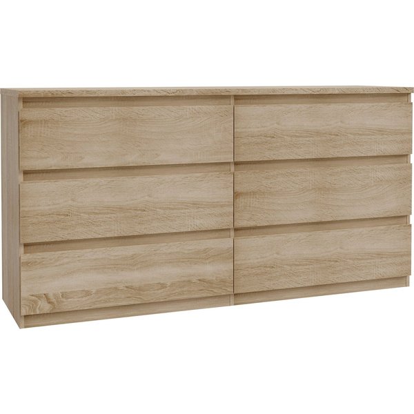 FORTE Kommode Edmore, große Kommode, grifflose Front, Stauraum, 6 Schubladen