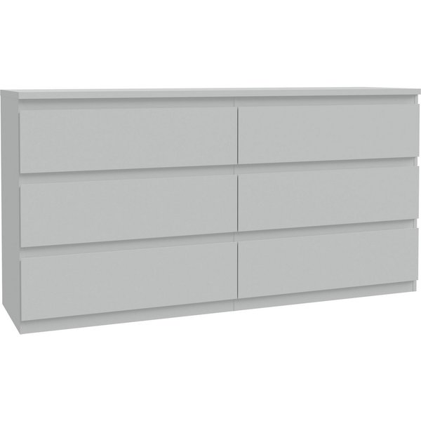 FORTE Kommode Edmore, große Kommode, grifflose Front, Stauraum, 6 Schubladen