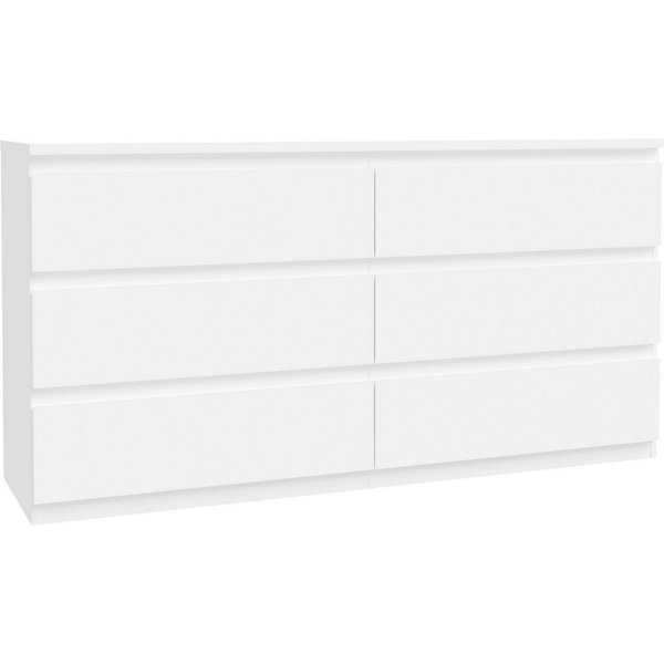 FORTE Kommode Edmore, große Kommode, grifflose Front, Stauraum, 6 Schubladen