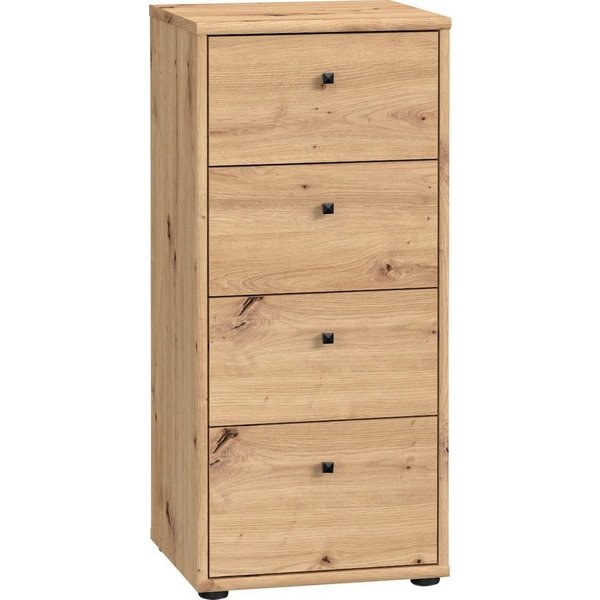 FORTE Kommode Tempra, Kommode, 4 Schubkästen, Höhe 85,5 cm, Breite 38,6 cm