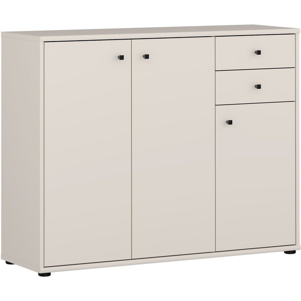 FORTE Kommode Tempra, Kommode, 3 Türen, 2 Schubkästen, viel Stauraum, B/H/T 108,8/85,5/34,8 cm