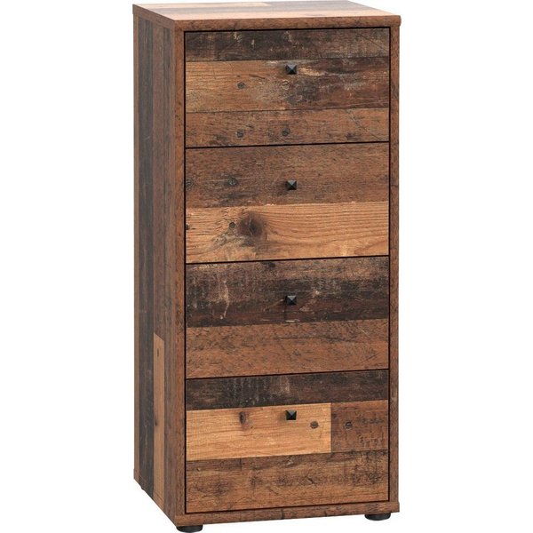 FORTE Kommode Tempra, Kommode, 4 Schubkästen, Höhe 85,5 cm, Breite 38,6 cm