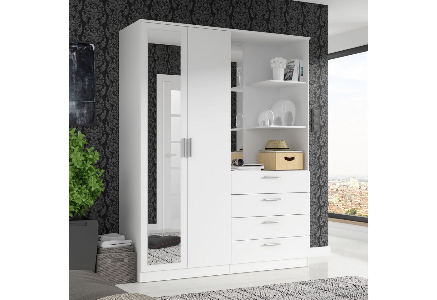 FORTE Kompaktgarderobe B/H/T 159,3/203,4/52,7 cm, Stauraumwunder – Bild 2 von 5