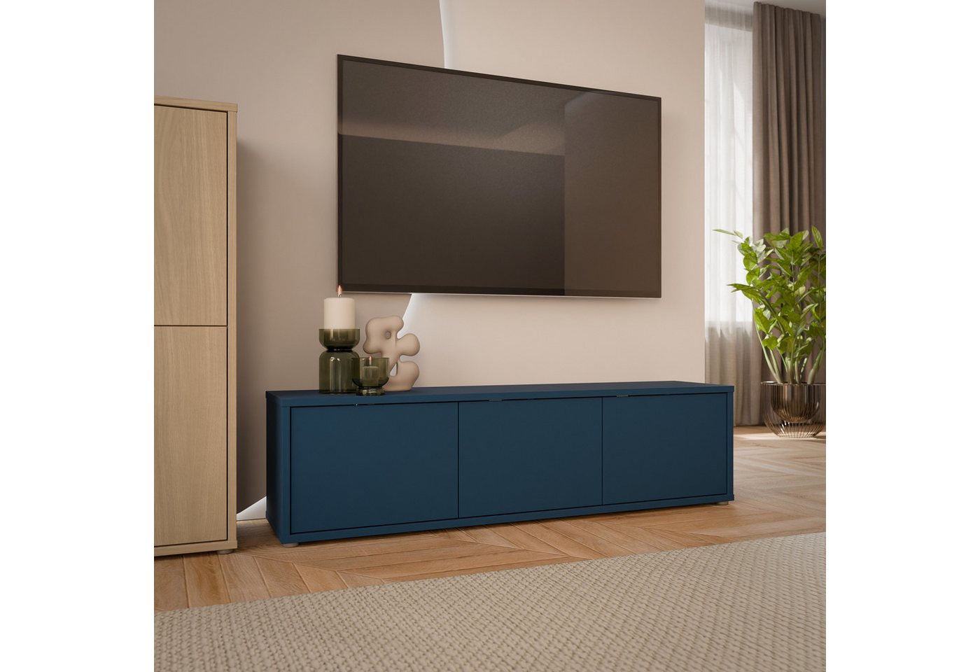 FORTE Lowboard Alice Springs, TV-Board, viel Stauraum, große Türen zum Aufklappen, B/H/T 154,2/41,5/34,9 cm Klapptüren – Bild 2 von 5