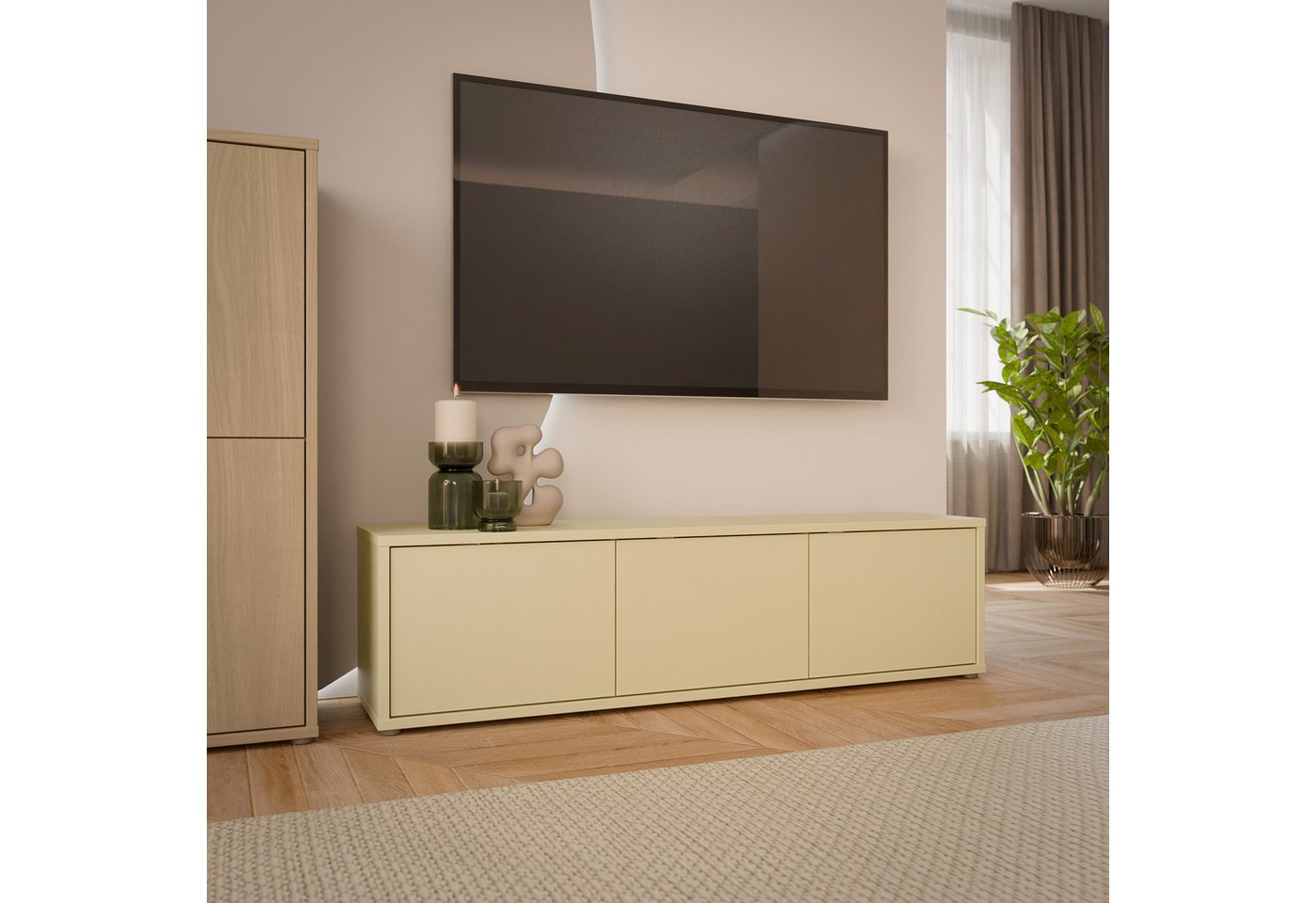 FORTE Lowboard Alice Springs, TV-Board, viel Stauraum, große Türen zum Aufklappen, B/H/T 154,2/41,5/34,9 cm Klapptüren – Bild 2 von 5