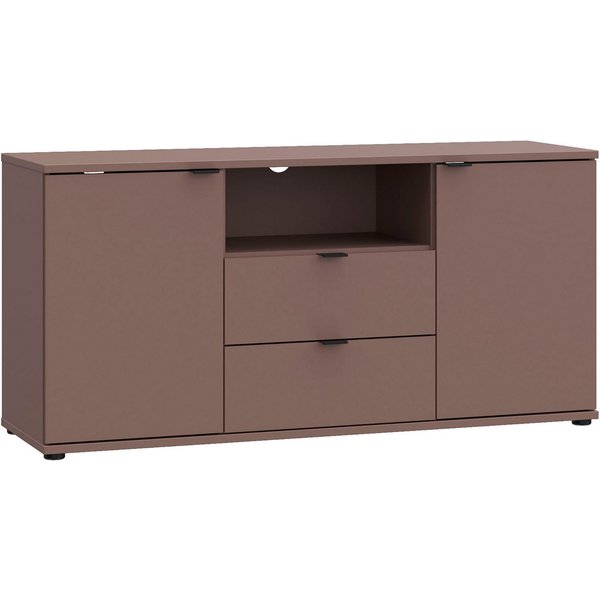 FORTE Lowboard Ganymede (Breite 129,8cm), TV Board, Stauraum, Schublade, Metallgriffe, Kabelführung