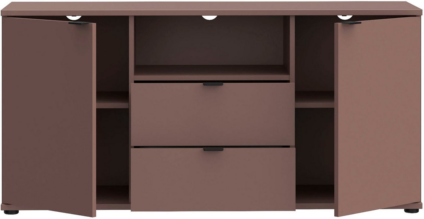 FORTE Lowboard Ganymede (Breite 129,8cm), TV Board, Stauraum, Schublade, Metallgriffe, Kabelführung – Bild 3 von 5