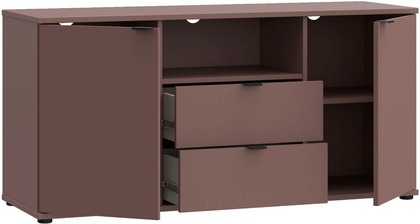 FORTE Lowboard Ganymede (Breite 129,8cm), TV Board, Stauraum, Schublade, Metallgriffe, Kabelführung – Bild 4 von 5