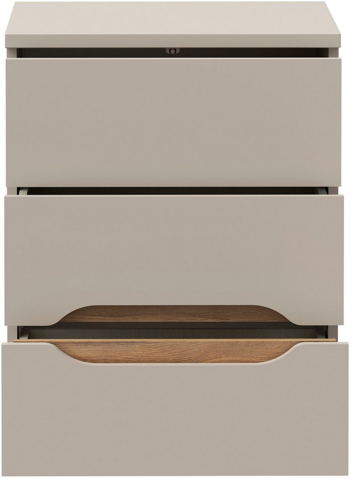 FORTE Nachtkommode, B/H/T 50,4/63,5/41,5 cm Nako passend zum Boxspringbett – Bild 3 von 5
