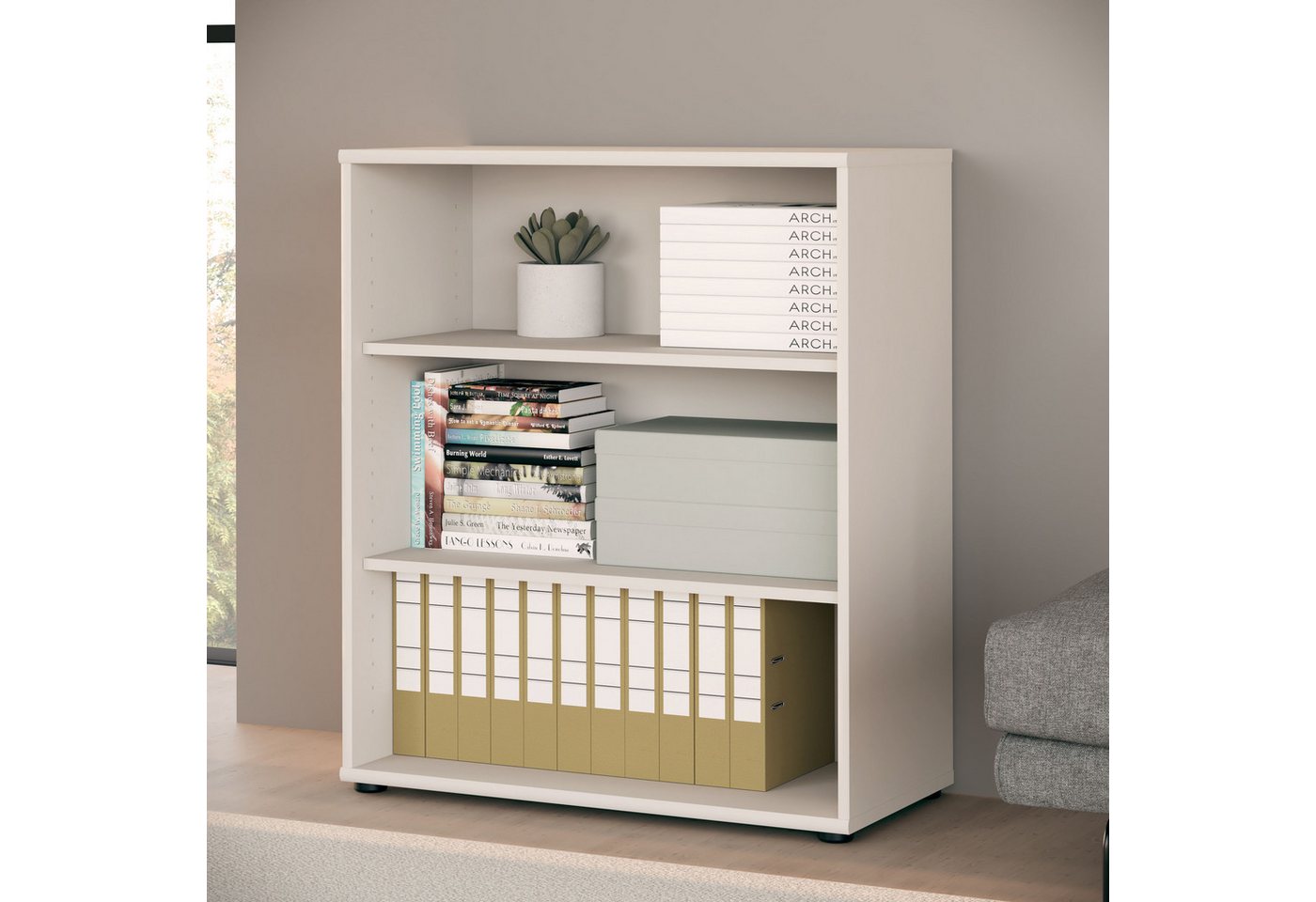 FORTE Regal Tempra, Mehrzweckregal breit, Höhe 111,1cm, 2 Ablageböden, Breite 73,7 cm – Bild 2 von 4