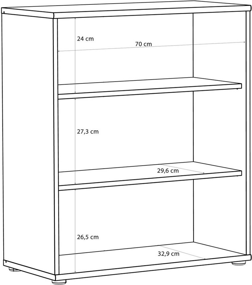 FORTE Regal Tempra, Mehrzweckregal breit, Höhe 111,1cm, 2 Ablageböden, Breite 73,7 cm – Bild 4 von 4