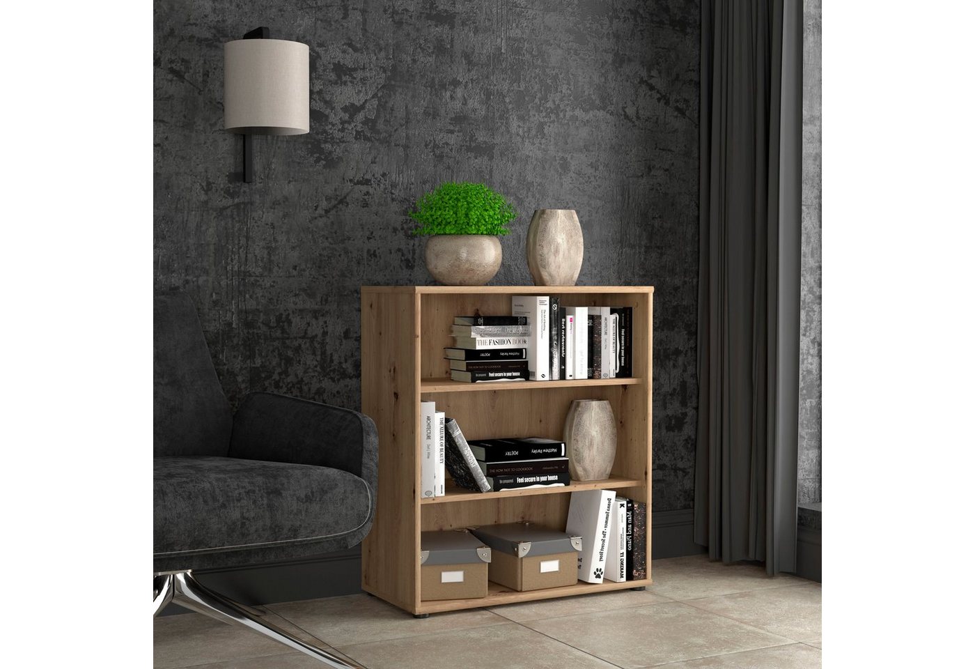 FORTE Regal Tempra, Mehrzweckregal breit, Höhe 111,1cm, 2 Ablageböden, Breite 73,7 cm – Bild 2 von 5