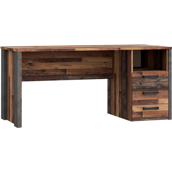 FORTE Schreibtisch Clif, Computertisch mit Schubladen, Industriedesign, Breite 160 cm